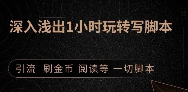 引流脚本实战课：1小时深入浅出视频实操讲解，教你0基础学会写引流脚本-第一资源库