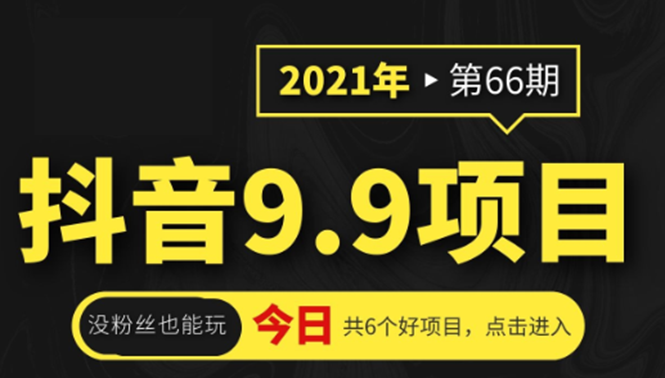 抖音9.9课程项目，没粉丝也能卖课，一天300+粉易变现-第一资源库