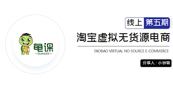 龟课·淘宝虚拟无货源电商5期，全程直播 现场实操，一步步教你轻松实现躺赚-第一资源库