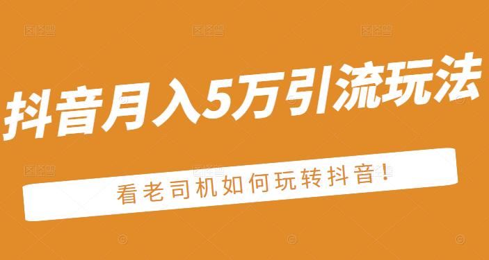 老古董·抖音月入5万引流玩法，看看老司机如何玩转抖音(附赠：抖音另类引流思路)-第一资源库