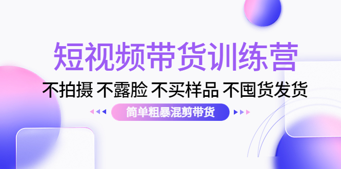 短视频带货训练营：不拍摄 不露脸 不买样品 不囤货发货 简单粗暴混剪带货（第三期）-第一资源库