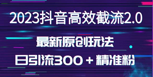 日引300＋创业粉，独家抖音高效截流2.0玩法（价值1280）-第一资源库