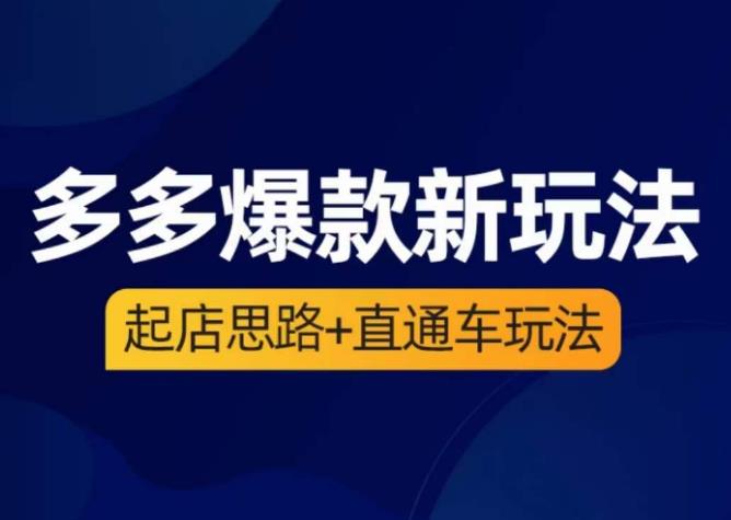 海神·多多爆款新玩法，​起店思路+直通车玩法（3节精华课）-第一资源库