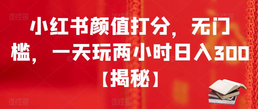 小红书颜值打分，无门槛，一天玩两小时日入300+【揭秘】-第一资源库