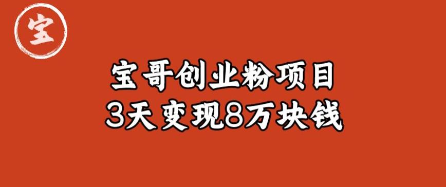 宝哥IP图文创业粉引流项目实战分享：单个账号3天涨粉1万，变现8万块钱（图文教程）【揭秘】-第一资源库