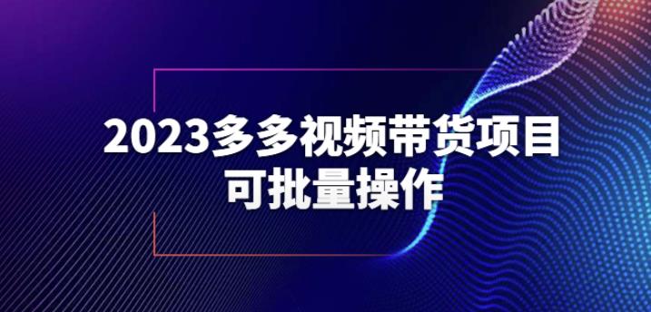 2023多多视频带货项目，可批量操作【保姆级教学】【揭秘】-第一资源库