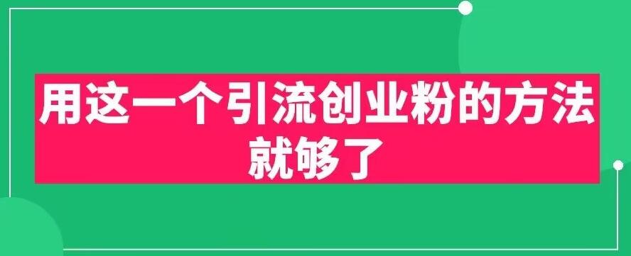 用这一个引流创业粉的方法就够了，PPT短视频引流创业粉【揭秘】-第一资源库