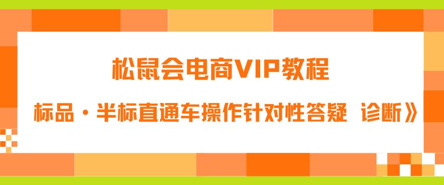 松鼠会电商VIP教程：松鼠《付费推广标品·半标直通车操作针对性答疑&诊断》-第一资源库