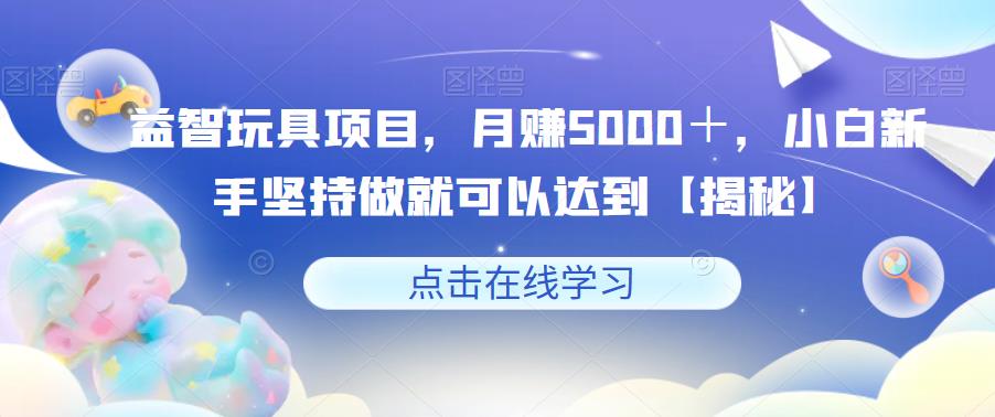 益智玩具项目，月赚5000＋，小白新手坚持做就可以达到【揭秘】-第一资源库