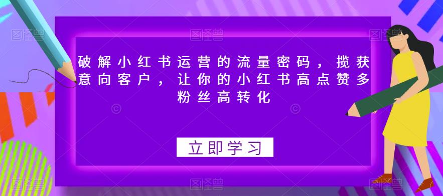 破解小红书运营的流量密码，揽获意向客户，让你的小红书高点赞多粉丝高转化-第一资源库