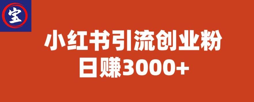 宝哥小红书引流创业粉，日赚3000+【揭秘】-第一资源库