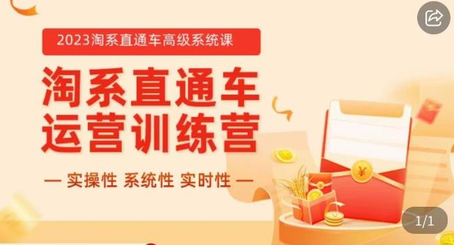 冠东·2023淘系直通车高级系统课，​实操性，系统性，实时性，直通车完整体系教学-第一资源库