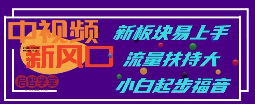 中视频新风口，新板块易上手，流量扶持大，小白起步福音【揭秘】-第一资源库