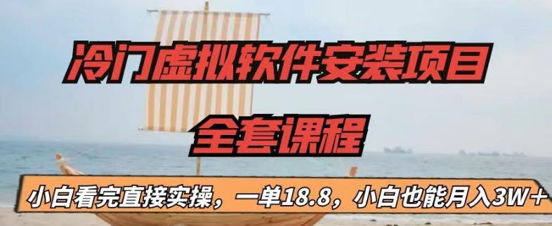 冷门虚拟软件安装项目，一单18.8，小白也能月入3W＋【揭秘】-第一资源库