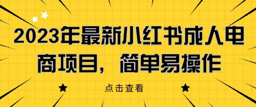 2023年最新小红书成人电商项目，简单易操作【详细教程】【揭秘】-第一资源库