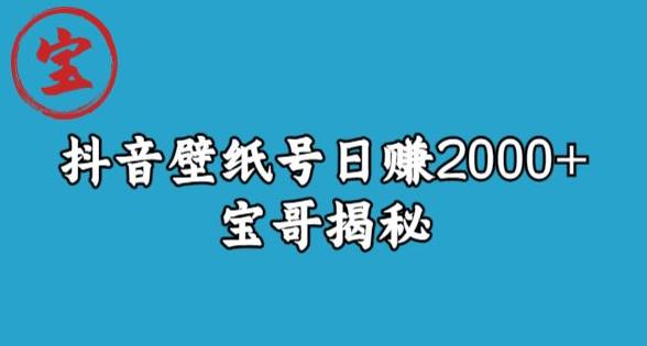 宝哥抖音壁纸号日赚2000+，不需要真人露脸就能操作【揭秘】-第一资源库