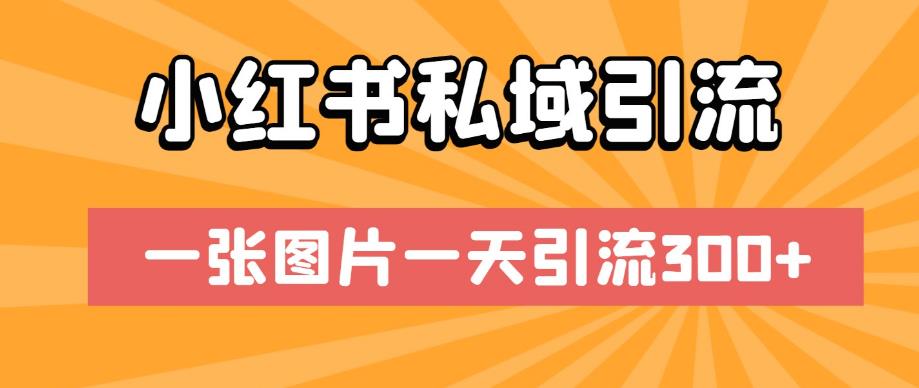 小红书私域引流，一张图片一天引流300+【揭秘】-第一资源库