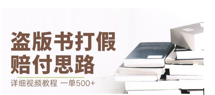 最新盗版书赔付打假项目，一单利润500+【详细玩法视频教程】【仅揭秘】-第一资源库