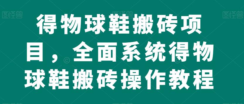 得物球鞋搬砖项目，全面系统得物球鞋搬砖操作教程【揭秘】-第一资源库