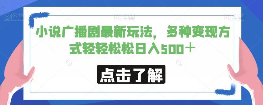 小说广播剧最新玩法，多种变现方式轻轻松松日入500＋【揭秘】-第一资源库