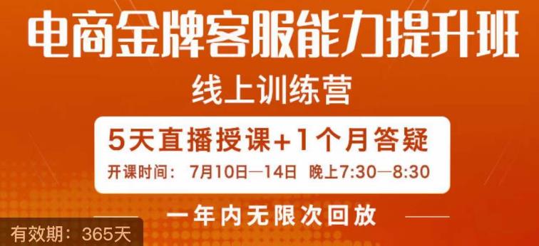 电商金牌客服能力提升班，提升客服能力是你店铺业绩的关键要素-第一资源库