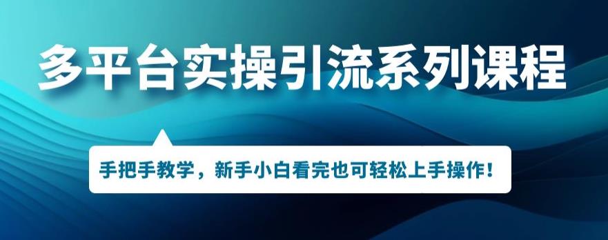 多平台引流实操系列课程，新手小白看完也可轻松上手进行引流操作-第一资源库