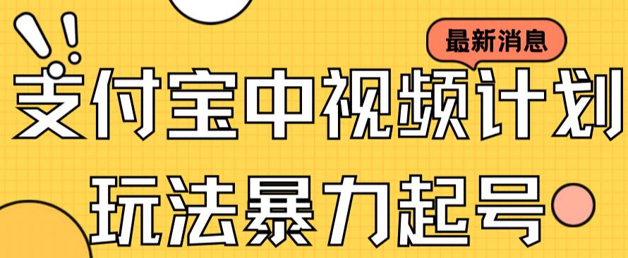 支付宝中视频玩法暴力起号影视起号有播放即可获得收益（带素材）-第一资源库