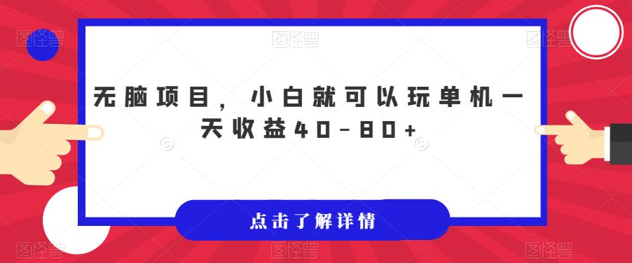 无脑项目，小白就可以玩单机一天收益40-80+【揭秘】-第一资源库