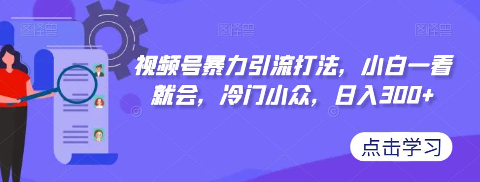 视频号暴力引流打法，小白一看就会，冷门小众，日入300+【揭秘】-第一资源库