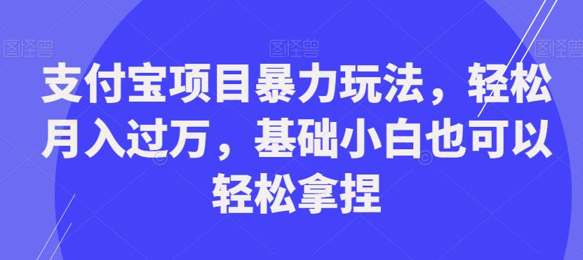 支付宝项目暴力玩法，轻松月入过万，基础小白也可以轻松拿捏【揭秘】-第一资源库