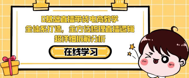 零基础直播带货电商教学，全方位梳理直播逻辑，超详细拆解分析-第一资源库