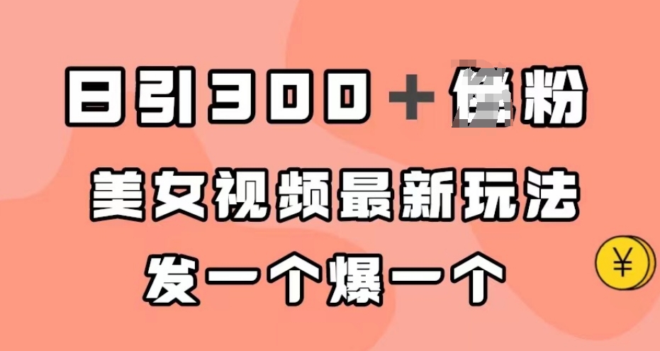 日引300＋男粉，美女视频最新玩法，发一个爆一个【揭秘】-第一资源库