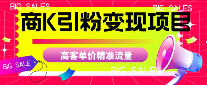 商K引粉变现项目，高客单价精准流量【揭秘】-第一资源库