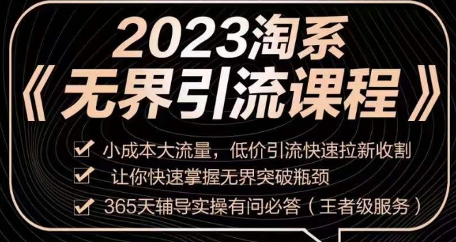 2023淘系无界引流实操课程，​小成本大流量，低价引流快速拉新收割，让你快速掌握无界突破瓶颈-第一资源库