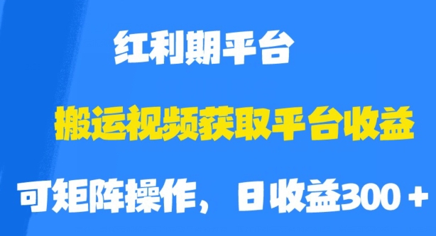 搬运视频获取平台收益，平台红利期，附保姆级教程【揭秘】-第一资源库