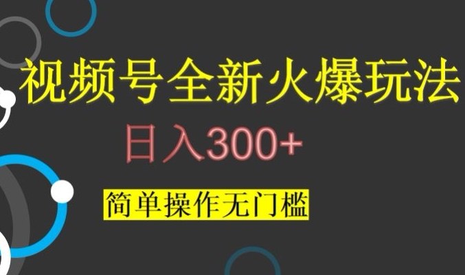 视频号最新爆火玩法，日入300+，简单操作无门槛【揭秘】-第一资源库