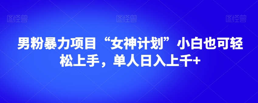 男粉暴力项目“女神计划”小白也可轻松上手，单人日入上千+【揭秘】-第一资源库