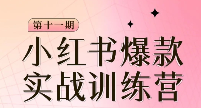 小红书博主爆款训练营第11期，手把手教你从0-1做小红书，从定位到起号到变现-第一资源库