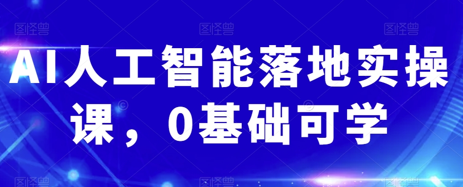 AI人工智能落地实操课，0基础可学-第一资源库