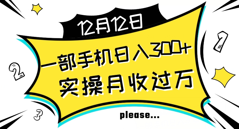 【全网变现首发】新手实操单号日入500+，渠道收益稳定，项目可批量放大【揭秘】-第一资源库