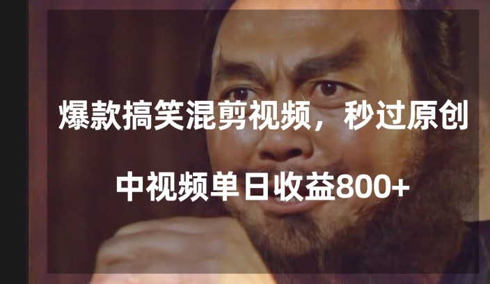 爆款搞笑混剪视频，百分百过原创，单日中视频播放收益800+【揭秘】-第一资源库