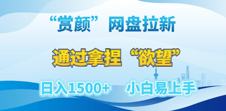 “赏颜”网盘拉新赛道，通过拿捏“欲望”日入1500+，小白易上手【揭秘】-第一资源库