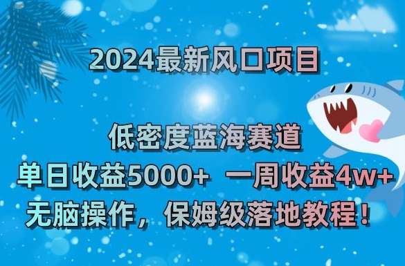 2024最新风口项目，低密度蓝海赛道，单日收益5000+，一周收益4w+！【揭秘】-第一资源库