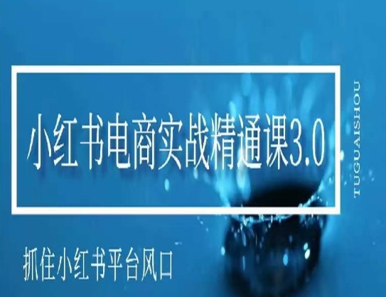 小红书电商实战精通课3.0，抓住小红书平台的风口，不错过有一个赚钱的机会-第一资源库