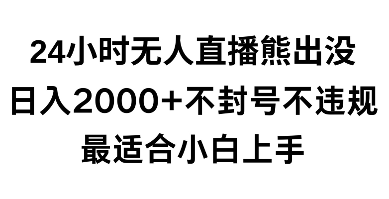 快手24小时无人直播熊出没，不封直播间，不违规，日入2000+，最适合小白上手，保姆式教学【揭秘】-第一资源库