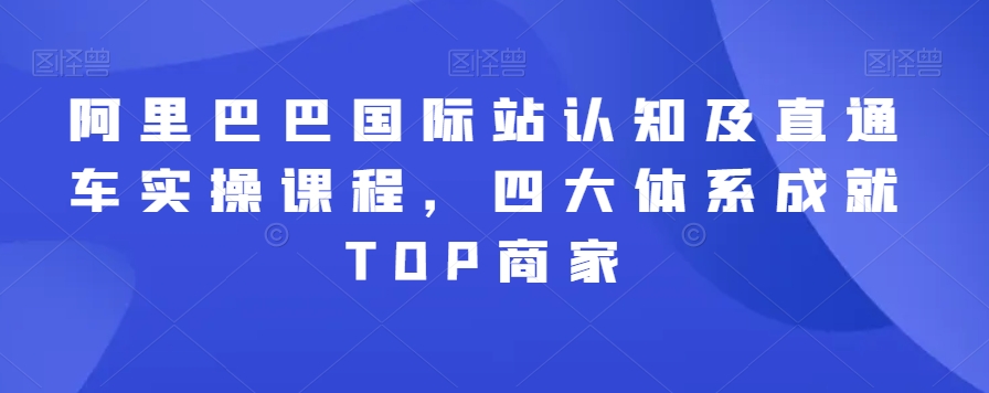 阿里巴巴国际站认知及直通车实操课程，四大体系成就TOP商家-第一资源库