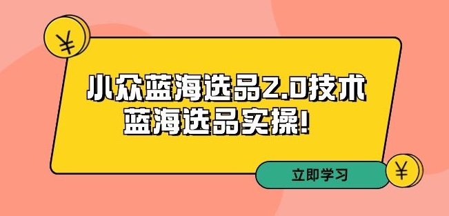 拼多多培训第33期：小众蓝海选品2.0技术-蓝海选品实操！-第一资源库