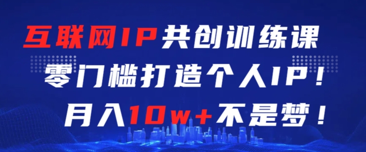 互联网IP共创训练课，零门槛零基础打造个人IP，月入10w+不是梦【揭秘】-第一资源库